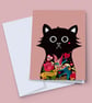Valentine Card, Valentino Cat Card,  Wedding Card, Love Card, Tattoo Card - Image 1