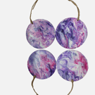 Hand-Painted 10cm Purple Round Hanging Ornaments Set of 4 Festive Decorations