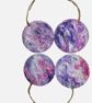 Hand-Painted 10cm Purple Round Hanging Ornaments Set of 4 Festive Decorations