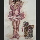 Little Ballerina - Hand-stitched Embroidery Art 