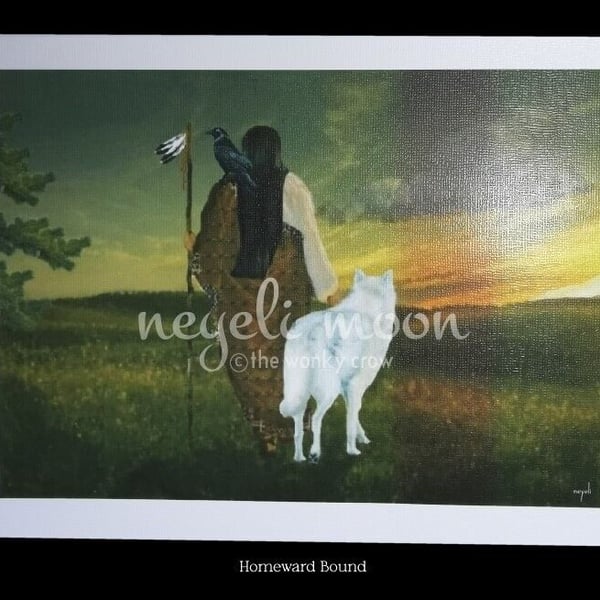 Homeward Bound A4 canvas print of original Artwork by neyeli 