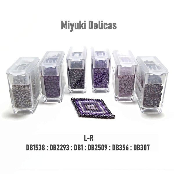 30g Miyuki Delica Seed Beads Purple Mix in 6x 5g Tubs for Loom & Hand Beading 