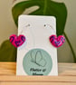 Pink Hearts Hoop Earrings 