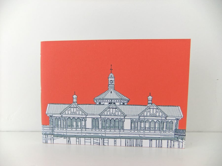 Handmade notebook - Dunoon Pier - orange