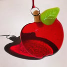 Fused Glass Red Apple