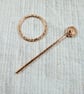 Copper Shawl Pin, Patterned Clasp - Image 9