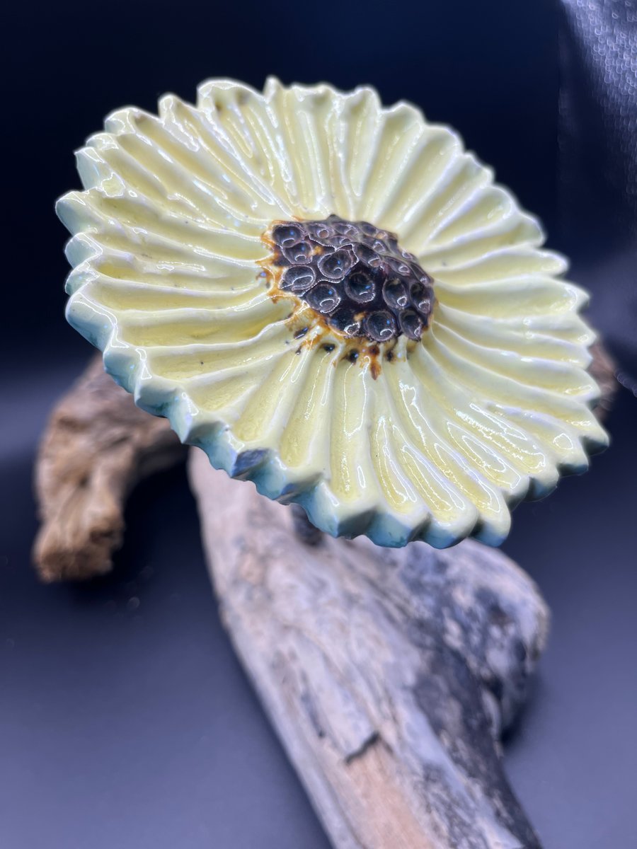 Sunflower ceramic cane topper