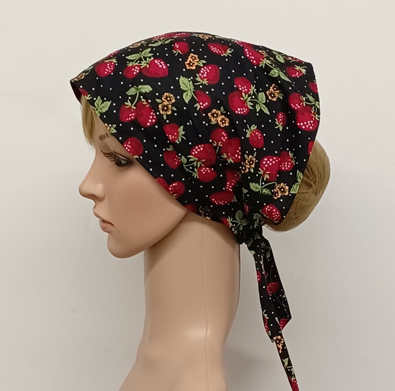 Wide hair scarf for women, cotton head wear, self tie head scarf, hair covering