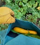 Harvesting Pouch Apron with Cross Back Straps for Gardeners. Teal Canvas - Image 7