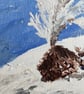 Winter Tree, Mountain Winter Snow Tree Paining, Original Framed Art - Image 4