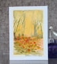 Autumn Leaves. Blank Card. Handpainted Watercolour. 260183