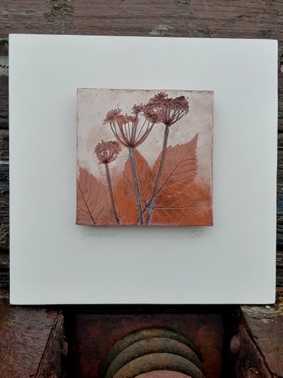 Ceramic plant print framed Wall Art