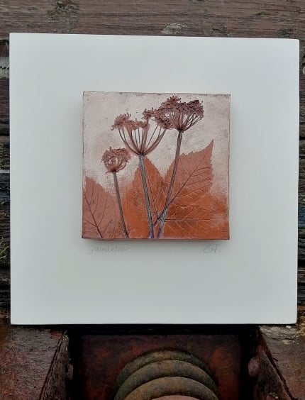 Ceramic plant print framed Wall Art