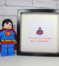 SUPERMAN - FRAMED LEGO FIGURE - AWESOME COMIC BOOK ART - Image 1