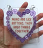 Handmade Fused Glass Mums Are Like Buttons Hanging Heart Picture Decoration - Image 8