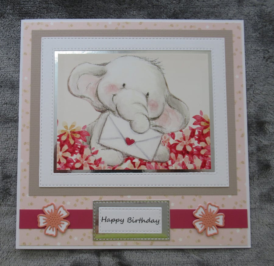 Cute Elephant Large Birthday Card