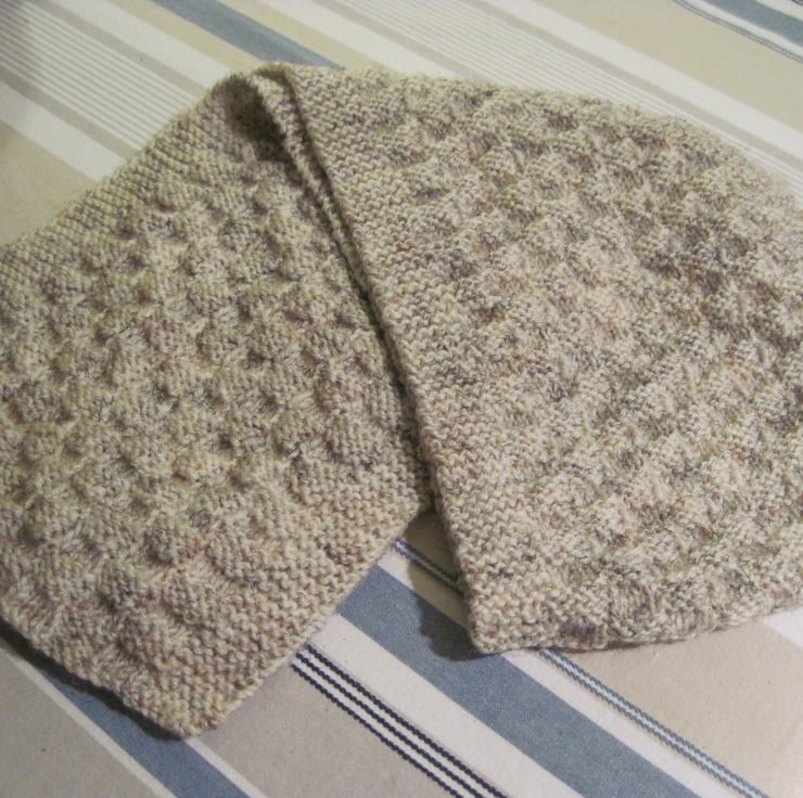 Aran Knit Basket Weave Scarf - Folksy