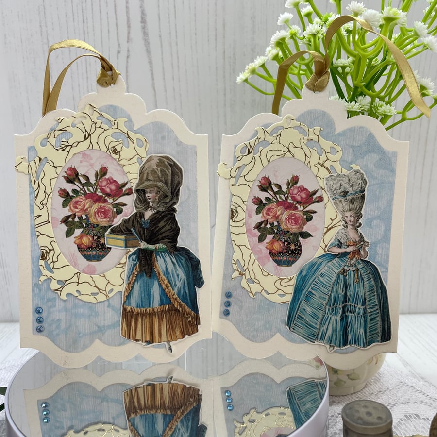 Library - Marie Antoinette set of 2 tags Design 1 by Carolee Crafts  PB11 - 0018