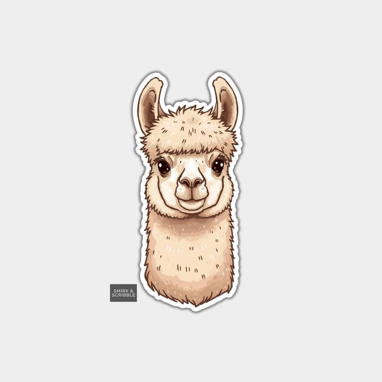 Funny Vinyl Sticker For Adults - Cute Llama 