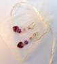 Swarovski Crystal Heart, Amethyst and Rose Quartz Earrings - Handmade In Devon. - Image 10