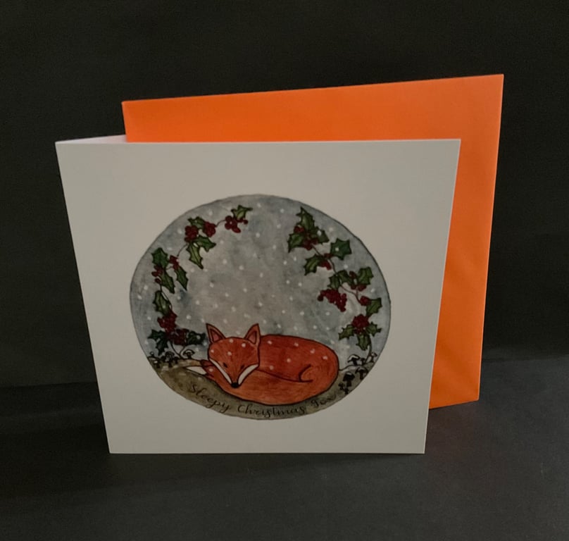 Such a Sleepy Fox Christmas card