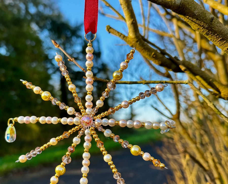 Pink and Gold christmas ornament