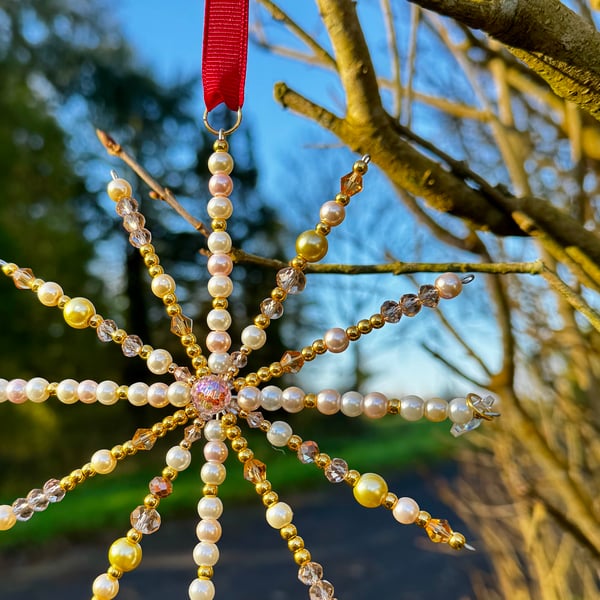 Pink and Gold christmas ornament