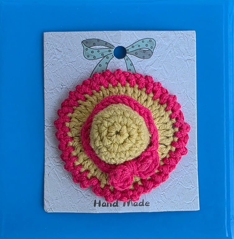 Crochet hat hair clip