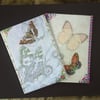 TWO butterfly greetings cards