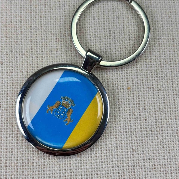 Canary Islands Flag Keyring