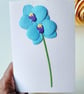Blue Orchids - Flower Shop Moments, Blank Handmade Floral Card 