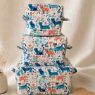 Set of 3 Boxy Makeup Bags 