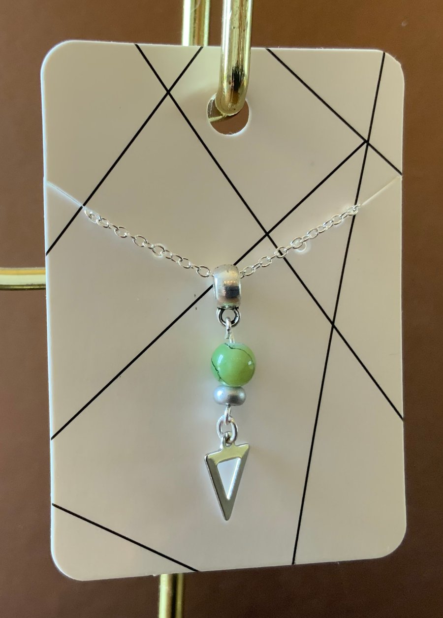  Stainless  Steel Triangle Pendant Charm Necklace