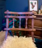 Vintage Folding Campaign Chair Fluffy Mongolian Faux Fur Teddy or Dolls Chair - Image 3