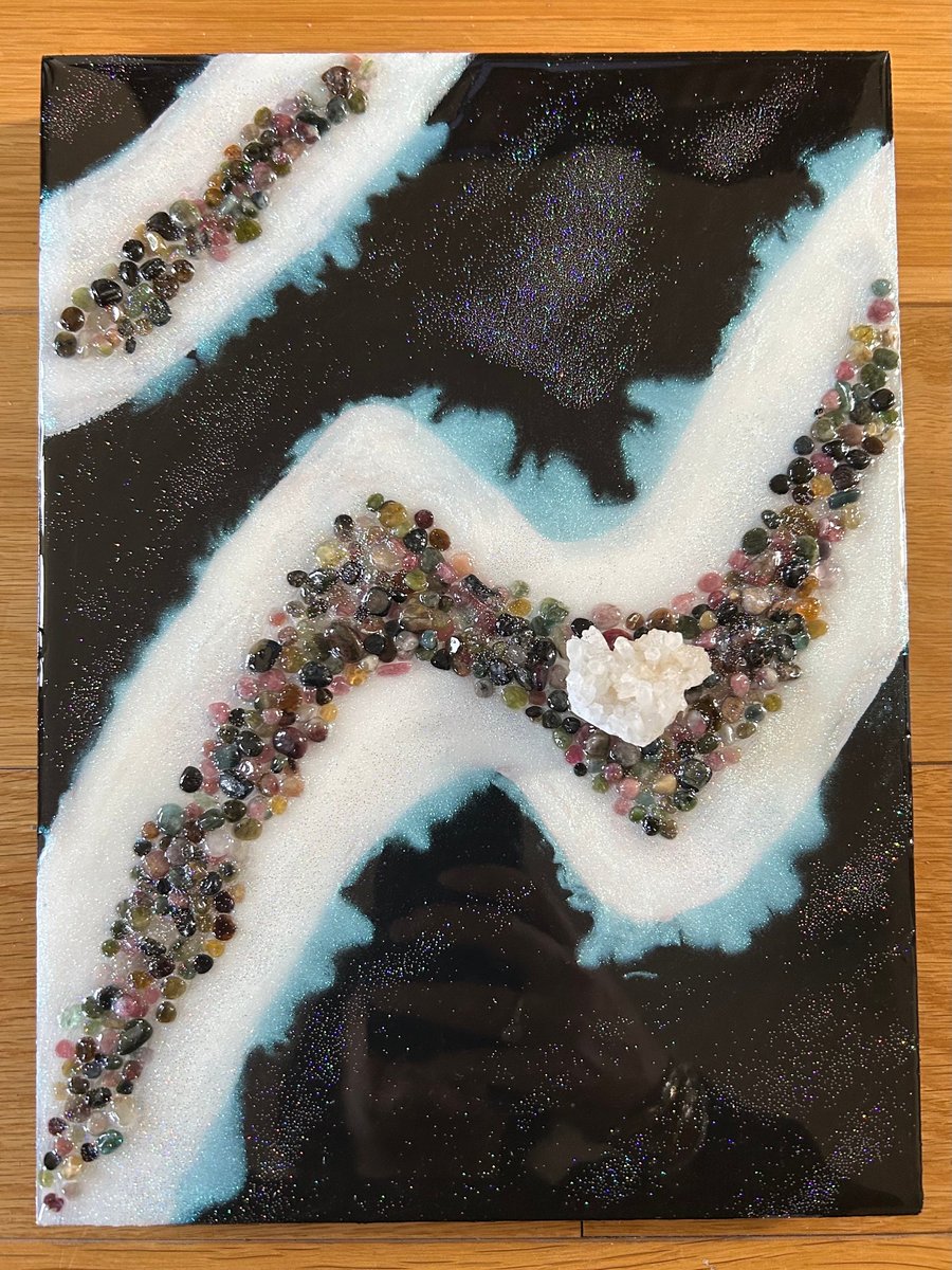 Abstract Wall Art with protruding crystals