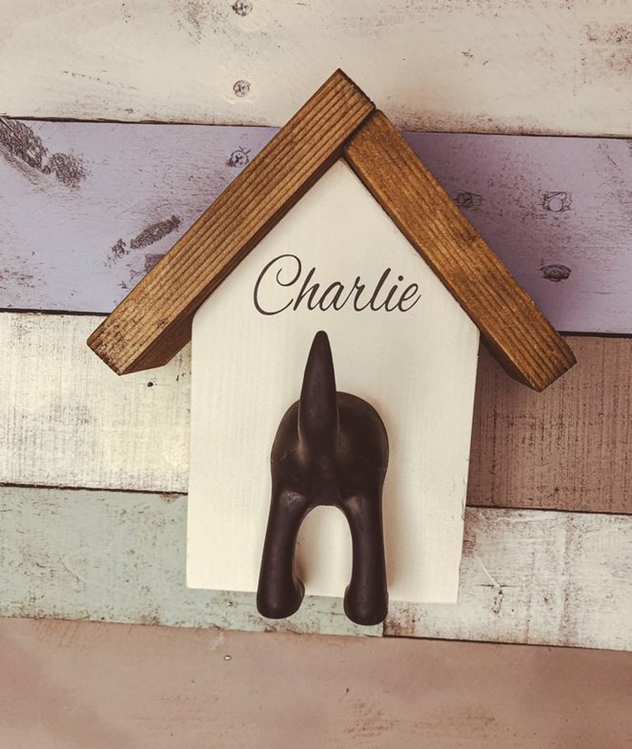 Dog Lead Wall Hooks & Hangers - Personalised with your pets name