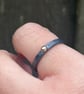 Olde Gold Dot Ring, gold dot ring, oxidised ring, 2mm hammered ring, stack ring, - Image 6