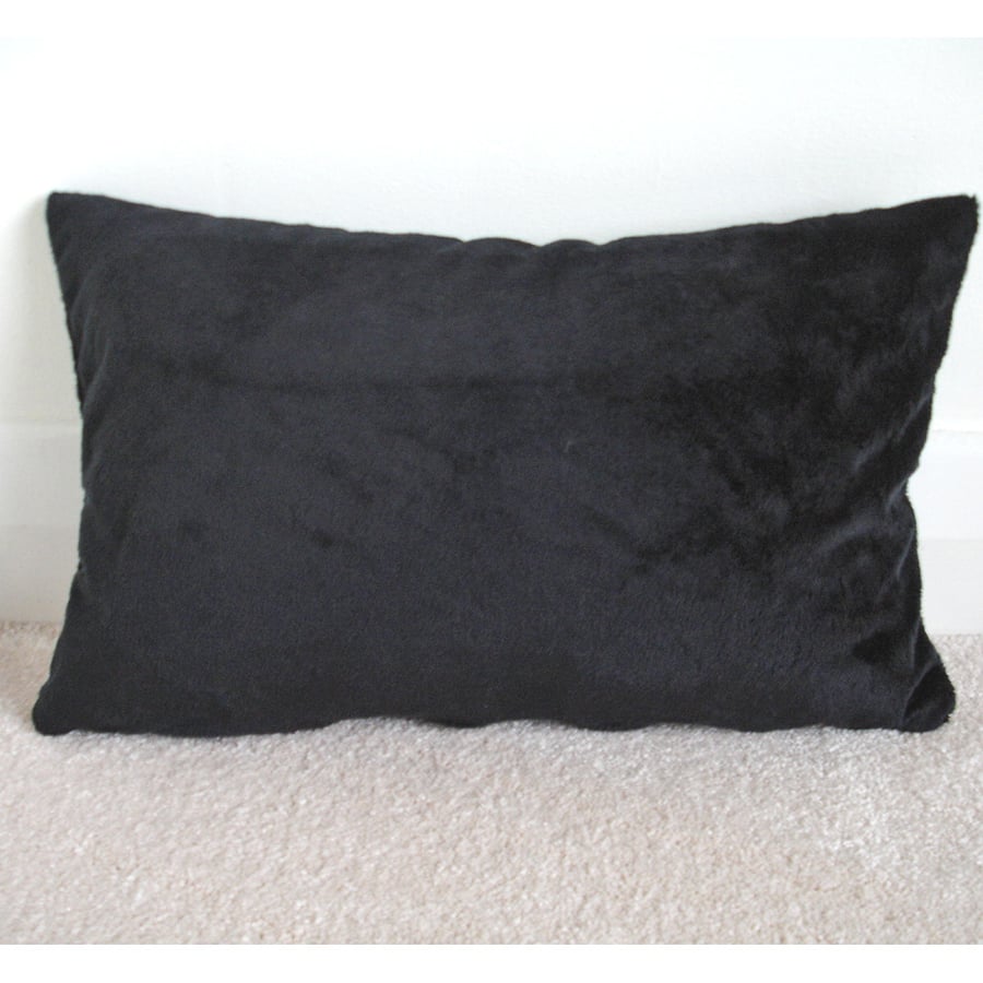 Tempur Travel Pillow Cover 16x10 Soft Cuddlesoft Minky Black SMALL