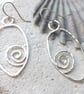 Hand Forged Textured Spiral Earrings  - Image 1