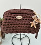 Crochet clasp handle clutch bag