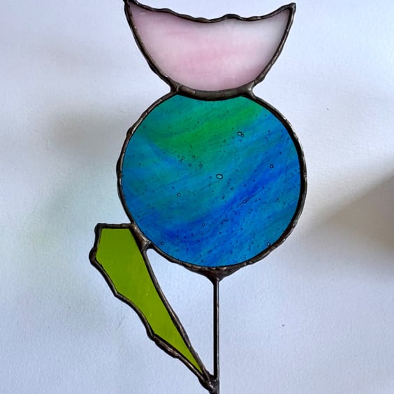 Stained glass everlasting thistle stem, gifts for gardeners