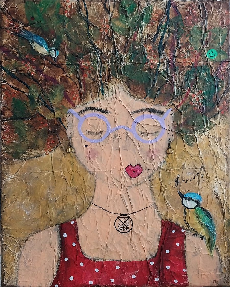 She. Dreamer. Miss Tree Original painting