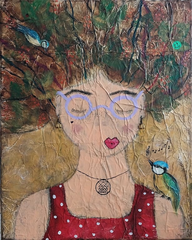 She. Dreamer. Miss Tree Original painting