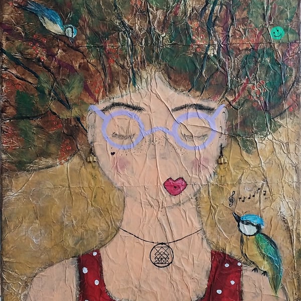 She. Dreamer. Miss Tree Original painting