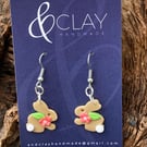 Floral Easter Bunny Polymer Clay Earrings