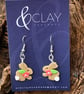 Floral Easter Bunny Polymer Clay Earrings