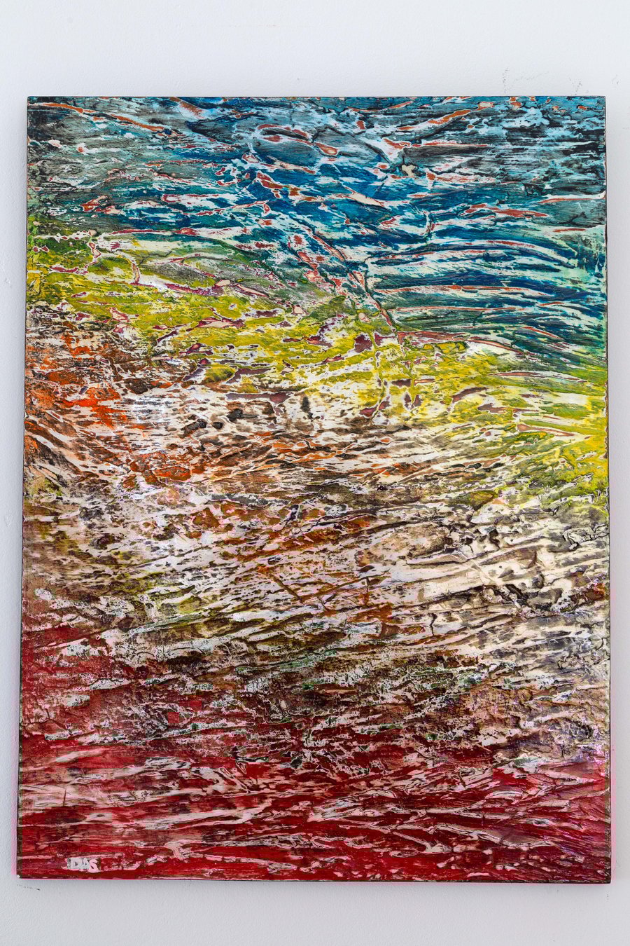 ' Autumn Beach ' Textured Mixed Media Acrylic Painting 