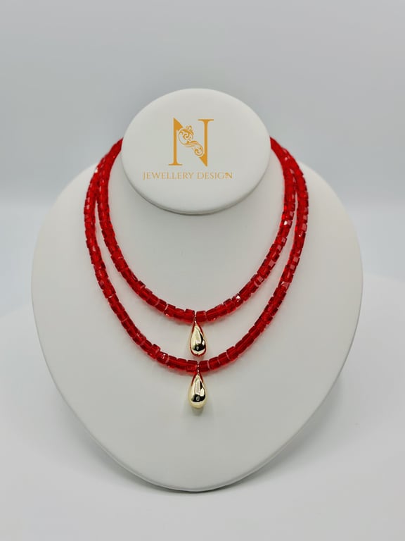 Ruby Red Layered Statement Necklace