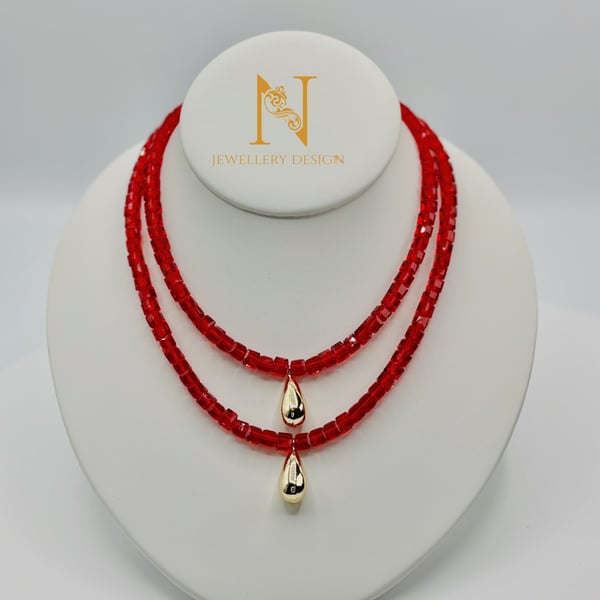 Ruby Red Layered Statement Necklace