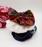 Set of 3 large scrunchies,  blue velour,  white satin and pink dandelion burst.  - Image 9